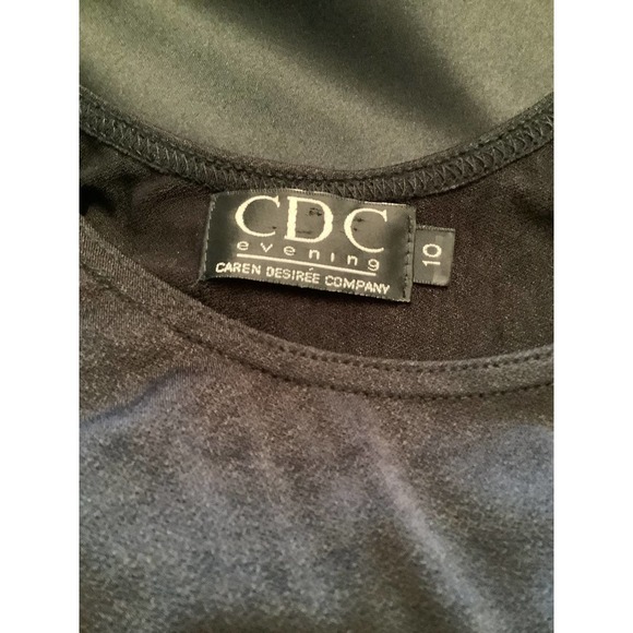 CDC EVENING CAREN DESIREE COMPANY BLACK SATIN FORMAL GOWN 10 - Picture 9 of 11